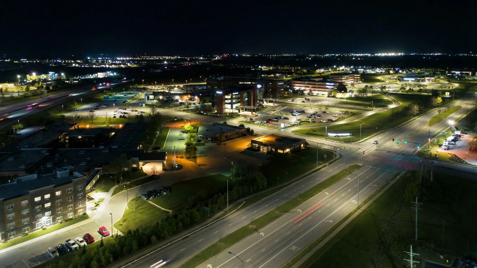 Olathe, Kansas at night from the air Olathe, Kansas at night from the air